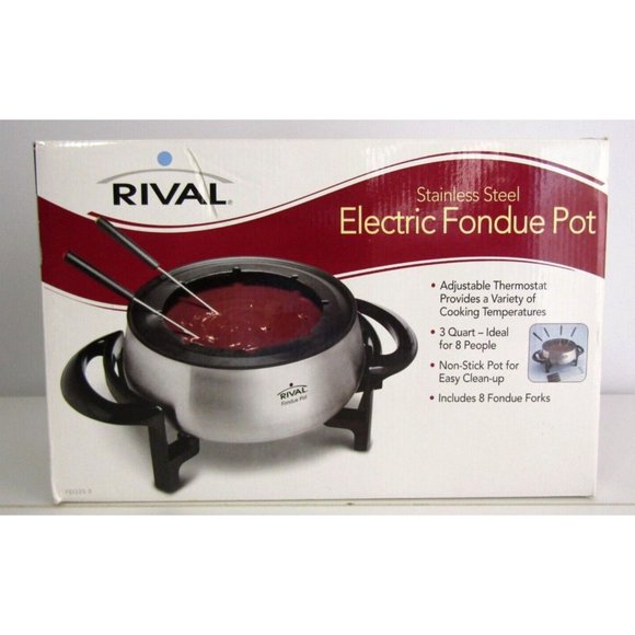 Rival Kitchen Rival Stainless Steel Gourmet Electric Fondue Pot